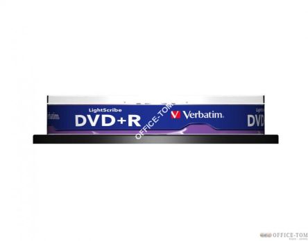 Płyta VERBATIM DVD+R  cake box 10  4.7GB  16x  LightScribe