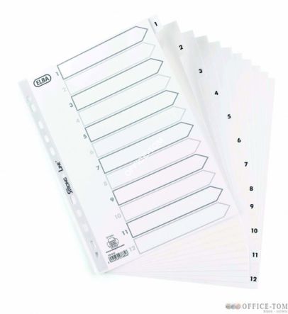 Przekładki Numeryczne Elba A4 12T PP12/100 bia