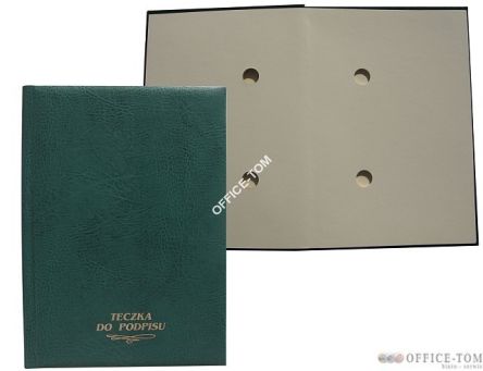 Teczka do podpisu grzbiet kryty - zieleń Warta