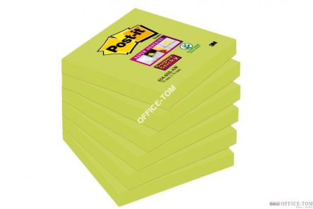 Bloczek samoprzylepny 654-6SS-AW Post-it® Super Sticky, morska fala, 6 sztuk po 90 kartek, 76x76 mm