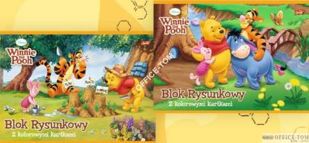 Blok rysunkowy A4, 16 kolorowych kartek., DISNEY KUBUŚ
