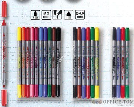 Flamastry DOUBLE POINT 12kolorów  544SW12S  FIBRACOLOR