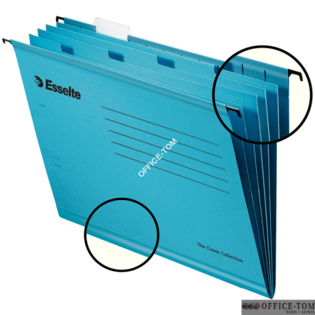 Teczka zawieszana z przekładkami Esselte Classic A4, niebieska 93133