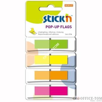 Zakładki indeksujące w podajniku 45X12mm 160/4 kolory STICK\'N