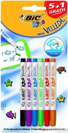 Markery Mini BIC Kids Velleda Blister 6