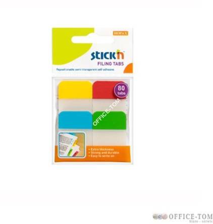 Przekładki indeksujące przeźroczyste 38X25mm 4 kolory STICK\'N