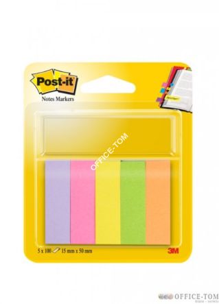 Znaczniki samoprzylepne Post-it®, neonowe, 100 kart, 5 bloczki 15 x 50 mm 670/5 3M