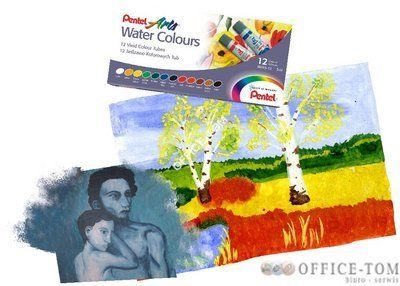Farba akwarelowa PENTEL w tubach 24-kolorowe