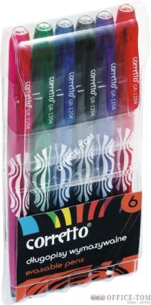 Długopis wymazywalny CORRETTO GR-1204, komplet 6 szt.