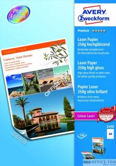 Papier Fotograficzny Premium obustronnie powlekany, wysokobłyszczący 250g Avery Zweckform A4 100 arkuszy
