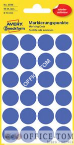 Usuwalne kółka do zaznaczania Ø18mm, 96szt./op. zielone 3596 Avery Zweckform