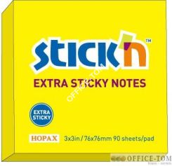 Notes samoprzylepne  Extra Sticky 76X76mm Żółte Neon/90  kartek