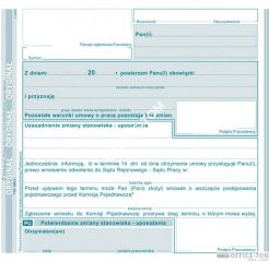 PU Potwierdzenie zmiany stanowiska - uposażenia MICHALCZYK I PROKOP 2/3 A5 40 kartek