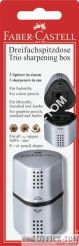 Temperówka Grip 2001 Trio Srebrna Blister FABER-CASTELL
