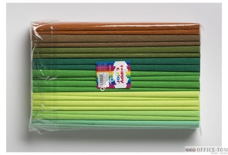 Bibuła marszczona 25x200cm, MIX zielony, 10 rolek, 8 kol HA 3640 2521-MIX5 Happy Color