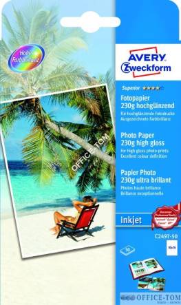 Papier Fotograficzny wysokobłyszczący 230g Big Pack Avery Zweckform A4 2x25 arkuszy