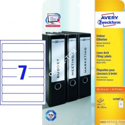 Etykiety AVERY ZWECKFORM na segregatory A4, 25 ark./op., 192 x 38 mm, białe