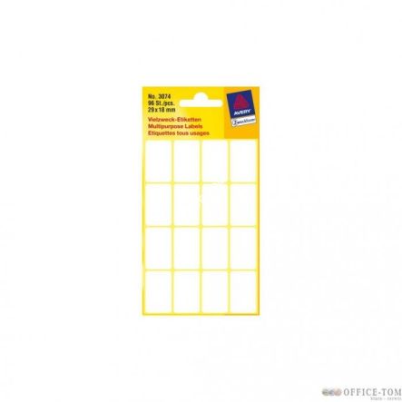 Białe minietykiety do opisywania ręcznego 96 etyk./op., 29 x 18 mm, białe Avery Zweckform