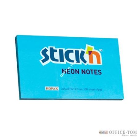 Notes Samoprzylepny 127mm x76mm Niebieski Neonowy (12) 21213 Stick\'n
