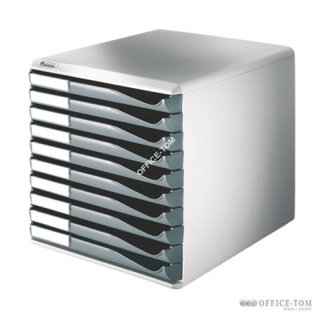 Pojemnik na korespondencję LEITZ - 10 szuflad, ciemnoszary