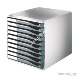 Pojemnik na korespondencję LEITZ - 10 szuflad, ciemnoszary