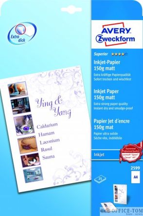 Papier matowy powlekany 150g Avery Zweckform A4 25 arkuszy