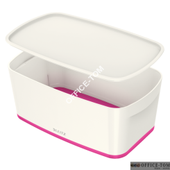 Pojemnik MyBOX mały z pokrywką biało-różowy Leitz