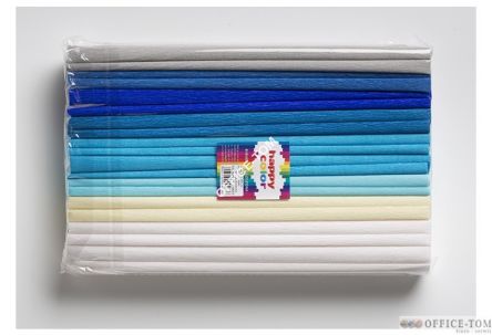 Bibuła marszczona 25x200cm, MIX niebieski, 10 rolek, 8 kol HA 3640 2521-MIX3 Happy Color