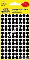 Kółka AVERY ZWECKFORM do zaznaczania kolorowe 416 etyk./op., Ø8 mm, czarne