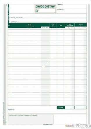Dowód dostawy MICHALCZYK I PROKOP A4 80 kartek