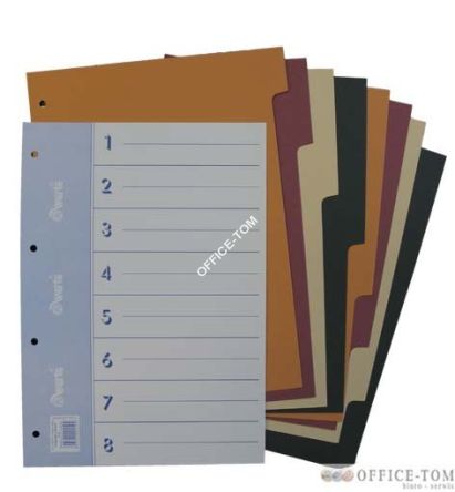 Przekładka WARTA ~A4, karton barwiony, 8 cz.