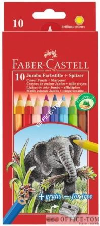 Kredki Jumbo Kpl Karton 10 Szt + Temperówka FABER-CASTELL