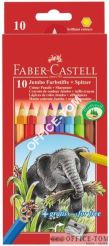 Kredki Jumbo Kpl Karton 10 Szt + Temperówka FABER-CASTELL