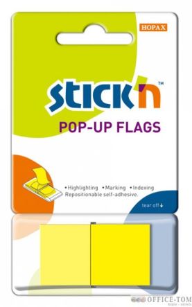 Zakładki indeksujące W Podajniku Pojedyncze Żółte