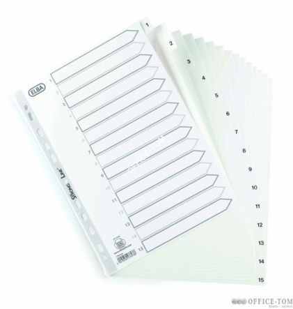 Przekładki BANTEX A4 numeryczne PP szare 1-15