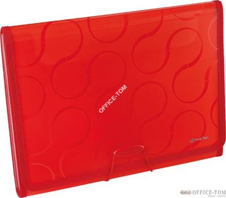 Teczka A4 6-przegródek OMEGA czerwony 0410-0041-05 Panta Plas