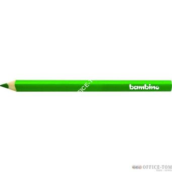 Kredki BAMBINO w oprawie drewnianej Trójkątne kolor jasnozielony 12szt 3660