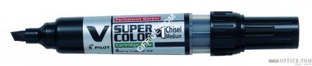 Marker permanentny PILOT V Super  Color końcówka ścięta czarny