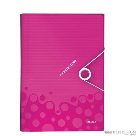 Teczka z przegródkami Leitz WOW , 6 przegródek, 250kartek A4 Metaliczna różowa