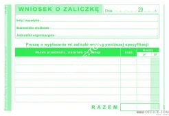 Wniosek o zaliczkę MICHALCZYK I PROKOP A6 40 kartek
