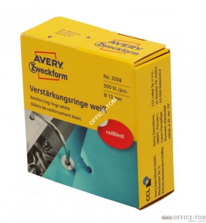 Nalepki pierścienie wzmacniające Avery Zweckform Ø13 białe 500szt