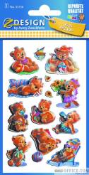 Naklejki AVERY ZWECKFORM Z-Design Kids 3D Misie