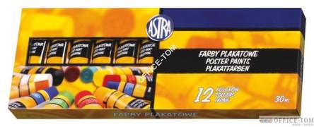 Farby plakatowe 12kol.A\'30 tuba ASTRA