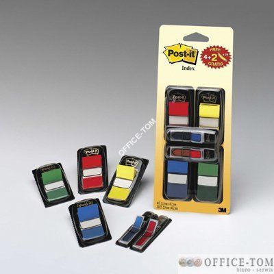 Zestaw promocyjny Post-it® 680-VAD5EU: 4 x zakładki standardowe + 2 x zakładki strzałki 3M