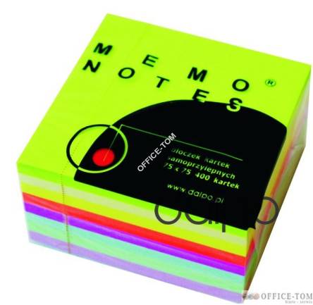 Bloczki samoprzylepne MEMO 75*75 różowy intens 80k DALPO