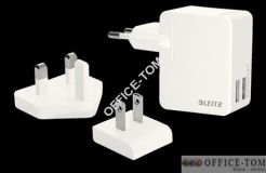 Ładowarka sieciowa Leitz Complete ze złącza USB do gniazdka sieciowego z 2 portami USB 12-watowa