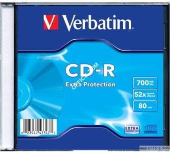 Płyta VERBATIM CD-R slim jewel case 700MB 52x DataLife Extra Protection