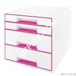 Pojemnik z 4 szufladami Leitz WOW, perłowy biały / różowy - 2