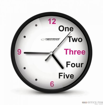 Zegar ścienny PRAGUE czarny     ESPERANZA