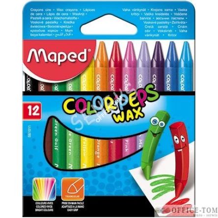 Kredki COLORPEPS świecowe 12 szt pudełko z zawieszką Maped